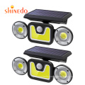 Outdoor Wall With Sensor Three Heads Solar Powered PIR 3 Head Security Lights Waterproof Light Motion Sensor Solar Light